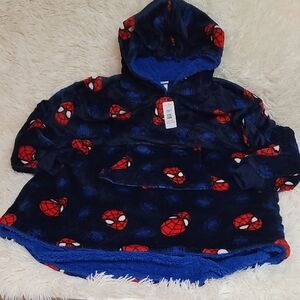 Marvel, Spiderman Navy and Red Kids Hoodie, Lounger, Fleece Sherpa